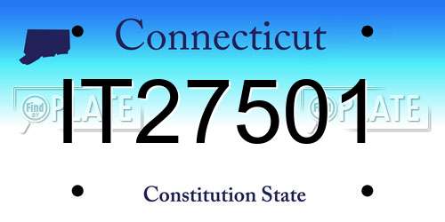 IT27501 Connecticut License Plate