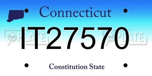 IT27570 Connecticut License Plate