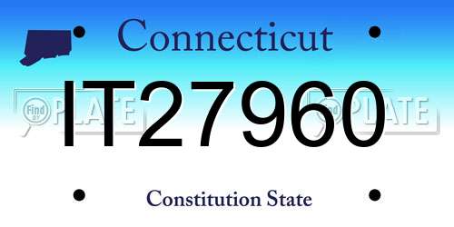 IT27960 Connecticut License Plate
