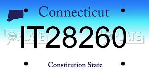IT28260 Connecticut License Plate