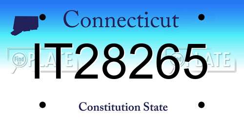 IT28265 Connecticut License Plate