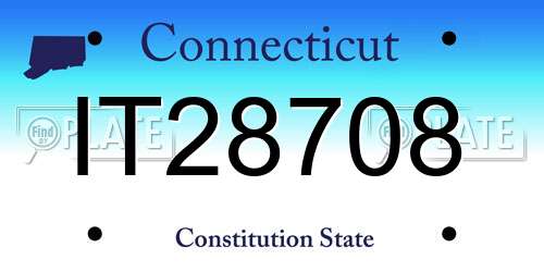 IT28708 Connecticut License Plate