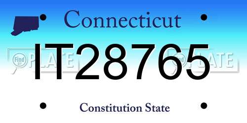 IT28765 Connecticut License Plate