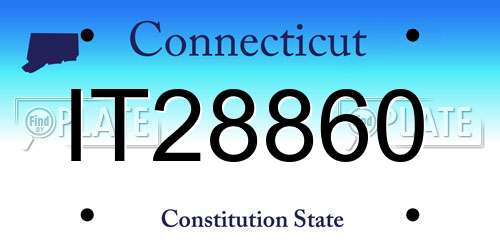 IT28860 Connecticut License Plate