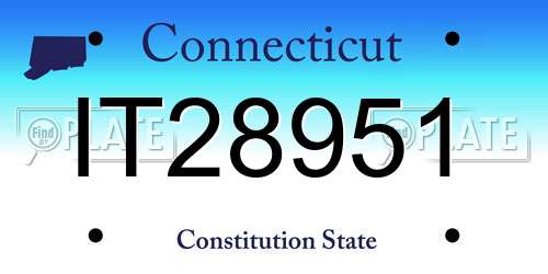 IT28951 Connecticut License Plate