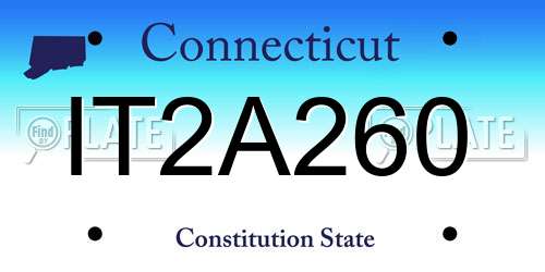 IT2A260 Connecticut License Plate