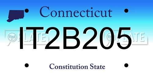 IT2B205 Connecticut License Plate