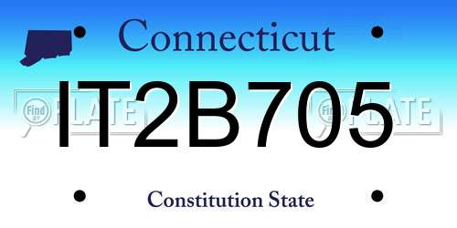 IT2B705 Connecticut License Plate