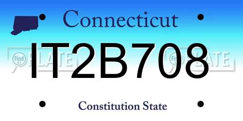 IT2B708 Connecticut License Plate