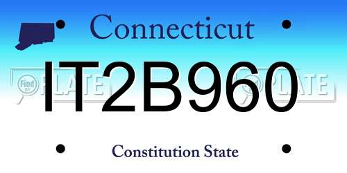 IT2B960 Connecticut License Plate