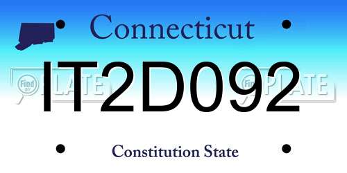 IT2D092 Connecticut License Plate