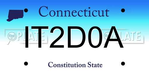 IT2D0A Connecticut License Plate