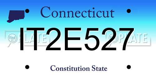 IT2E527 Connecticut License Plate