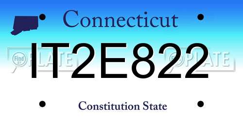 IT2E822 Connecticut License Plate