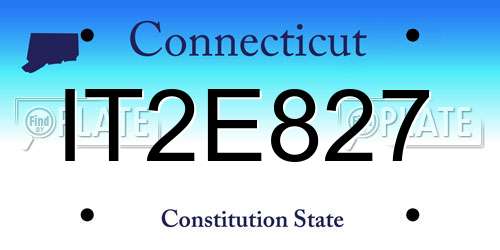 IT2E827 Connecticut License Plate