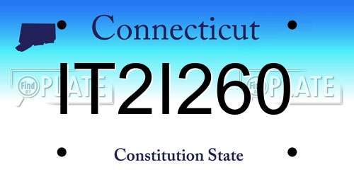 IT2I260 Connecticut License Plate