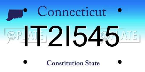 IT2I545 Connecticut License Plate