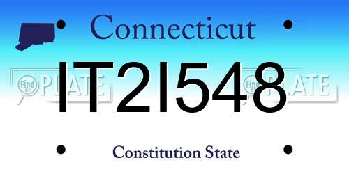 IT2I548 Connecticut License Plate