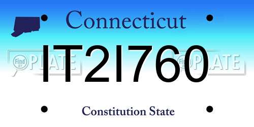 IT2I760 Connecticut License Plate