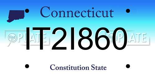 IT2I860 Connecticut License Plate