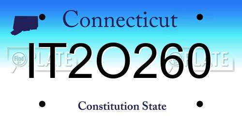 IT2O260 Connecticut License Plate