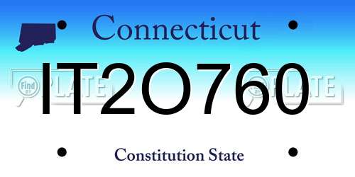 IT2O760 Connecticut License Plate