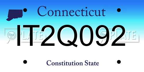 IT2Q092 Connecticut License Plate