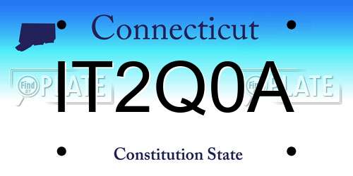 IT2Q0A Connecticut License Plate