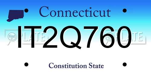 IT2Q760 Connecticut License Plate