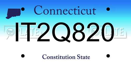 IT2Q820 Connecticut License Plate