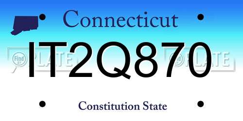 IT2Q870 Connecticut License Plate