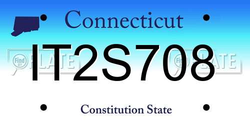 IT2S708 Connecticut License Plate