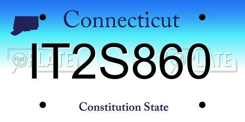 IT2S860 Connecticut License Plate