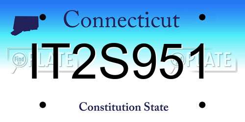 IT2S951 Connecticut License Plate