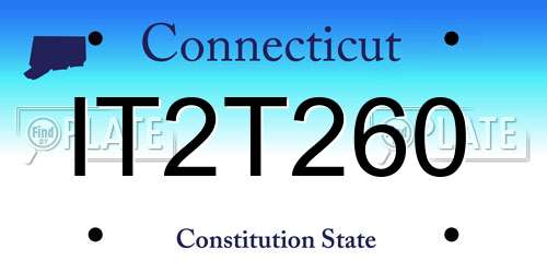 IT2T260 Connecticut License Plate