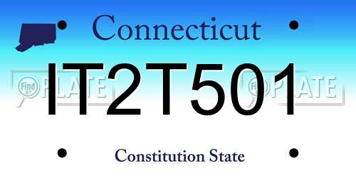 IT2T501 Connecticut License Plate