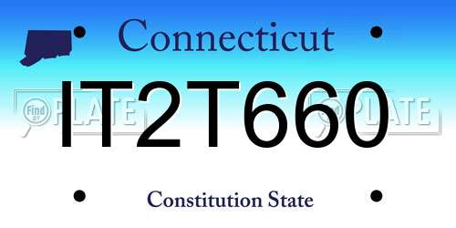 IT2T660 Connecticut License Plate
