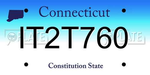 IT2T760 Connecticut License Plate