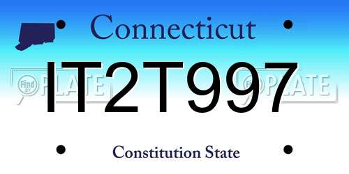 IT2T997 Connecticut License Plate