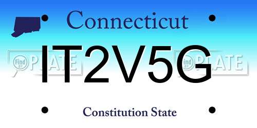 IT2V5G Connecticut License Plate