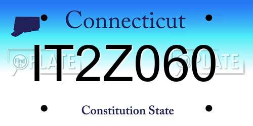 IT2Z060 Connecticut License Plate