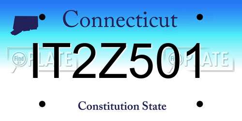 IT2Z501 Connecticut License Plate