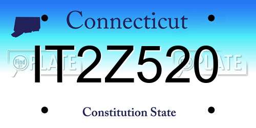 IT2Z520 Connecticut License Plate