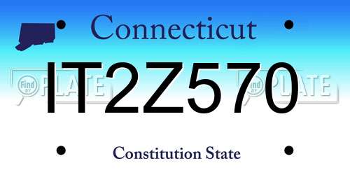 IT2Z570 Connecticut License Plate