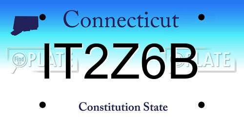 IT2Z6B Connecticut License Plate