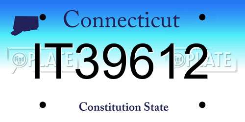 IT39612 Connecticut License Plate