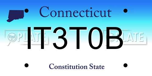 IT3T0B Connecticut License Plate