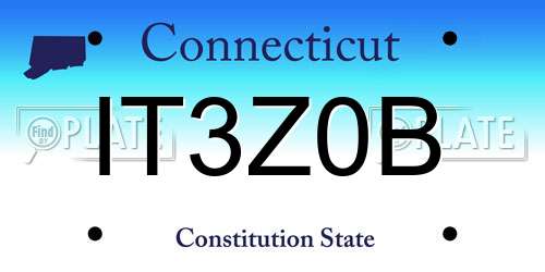 IT3Z0B Connecticut License Plate