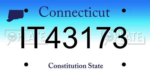 IT43173 Connecticut License Plate