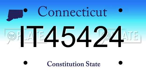 IT45424 Connecticut License Plate